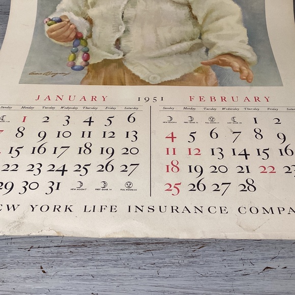 Vintage Ariana Beigneux Vintage Print Set on 1951 Calendar - Picture 4 of 14